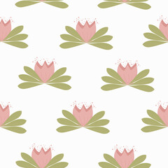 Floral seamless background with large floral motifs on a white background suitable for fabric and Wallpaper