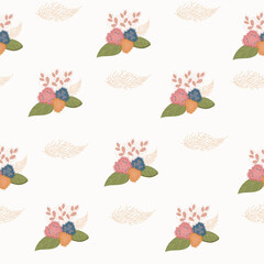 Flower pattern on white background.Modern design for t-shirts,printed materials,fabrics and textiles.For invitation and wedding card,Wallpaper,poster,greeting card.Creative fashion art,vector 