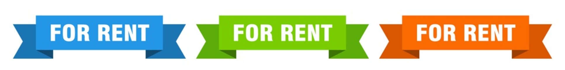 for rent ribbon. for rent isolated paper sign. banner