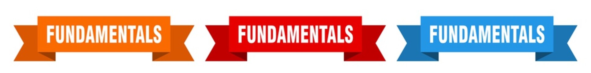 fundamentals ribbon. fundamentals isolated paper sign. banner