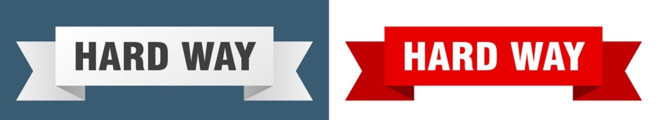 hard way ribbon. hard way isolated paper sign. banner