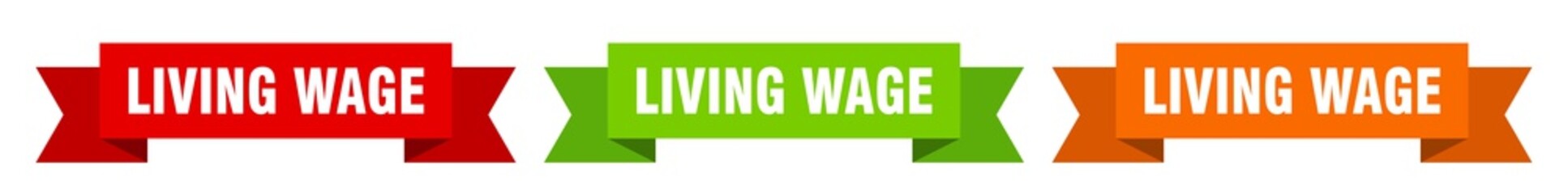 living wage ribbon. living wage isolated paper sign. banner