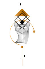 modern abstract minimalist paintings with geometric background and the style of 20-ies.the image of a linear cat is perfect for printing banners, posters, postcards, brochures, and patterns. EPS10