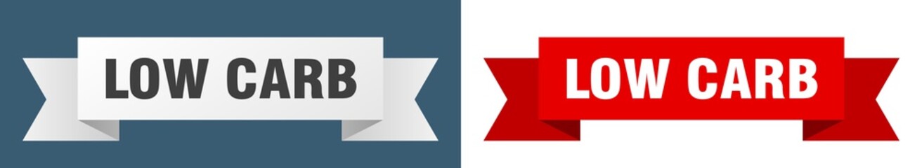 Fototapeta premium low carb ribbon. low carb isolated paper sign. banner