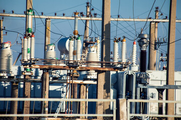 Electrical power transformer in high voltage substation