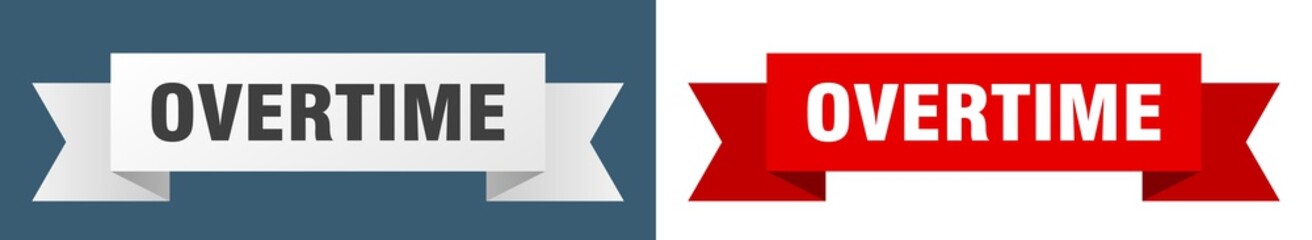 overtime ribbon. overtime isolated paper sign. banner