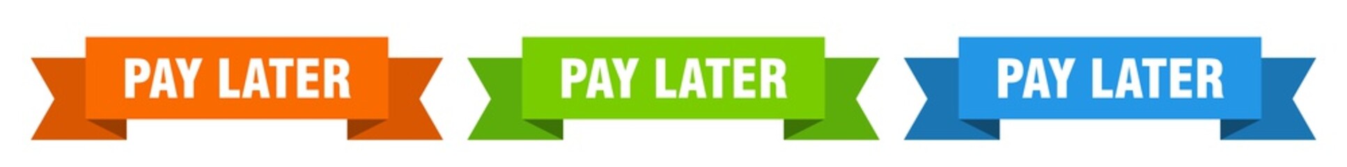 pay later ribbon. pay later isolated paper sign. banner