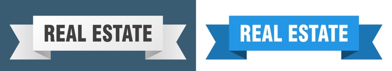 real estate ribbon. real estate isolated paper sign. banner