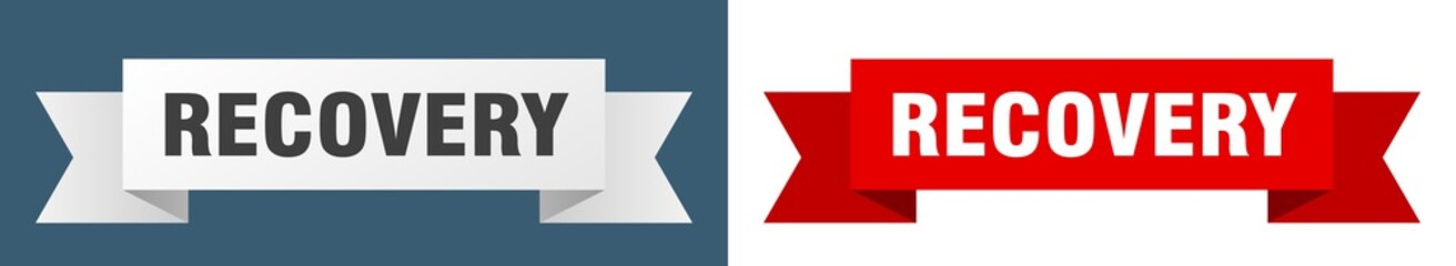 recovery ribbon. recovery isolated paper sign. banner