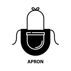 apron icon, black vector sign with editable strokes, concept illustration