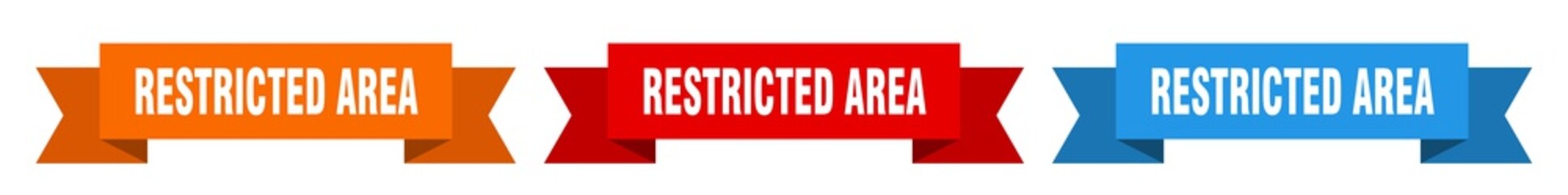 restricted area ribbon. restricted area isolated paper sign. banner