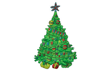 Obraz na płótnie Canvas Christmas tree with decorations and gifts