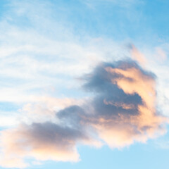 Soft cloud texture on blue sky background