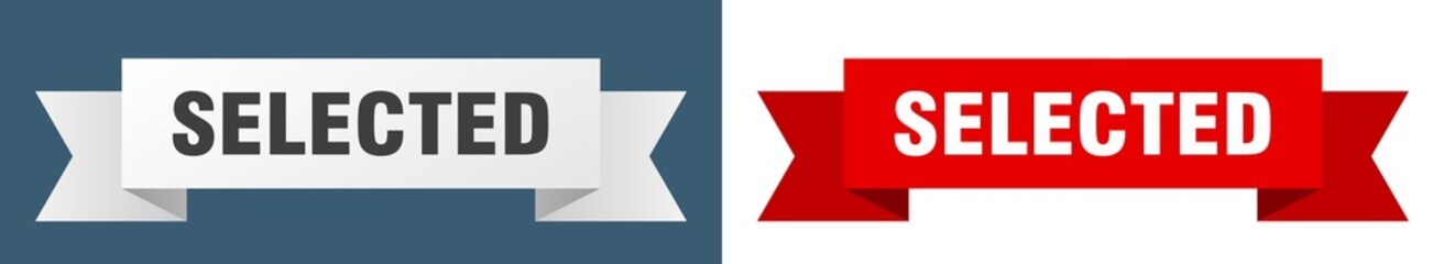 selected ribbon. selected isolated paper sign. banner