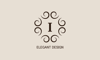 Premium monogram with the letter I. Logo with the initial. Universal symbol icon vector design.