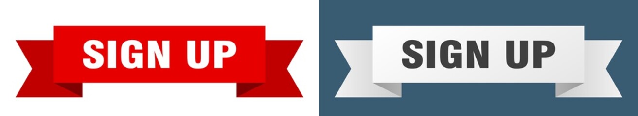 sign up ribbon. sign up isolated paper sign. banner