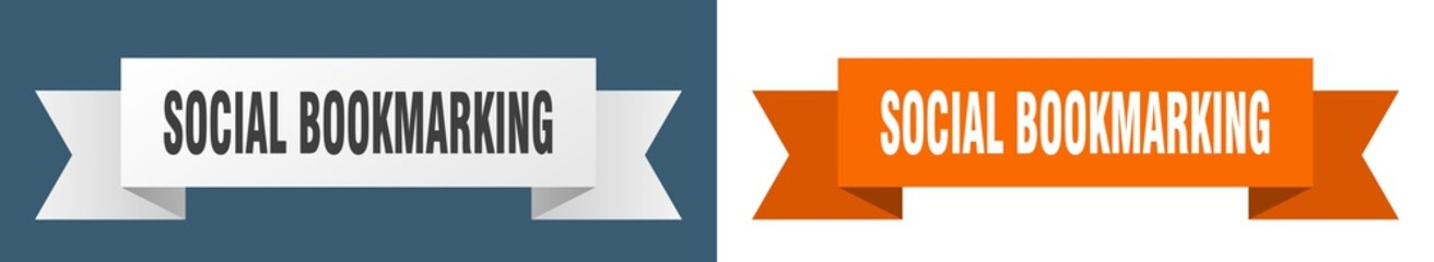 social bookmarking ribbon. social bookmarking isolated paper sign. banner