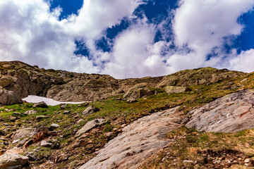 Fototapeta premium Alpi, passo del Gran San Bernardo, estate