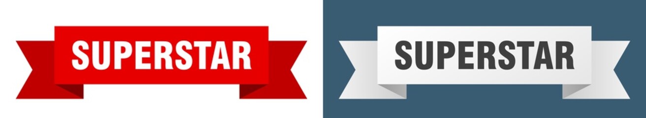 superstar ribbon. superstar isolated paper sign. banner