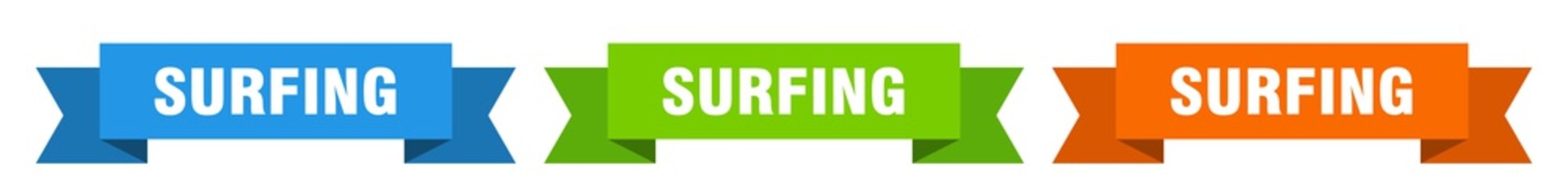 Fototapeta premium surfing ribbon. surfing isolated paper sign. banner
