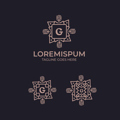 Initial Latter G, Vintage logo design template. Luxury Logo template in vector for Restaurant, Royalty, Boutique, Cafe, Hotel, Heraldic, Jewelry, Fashion, and other vector illustration