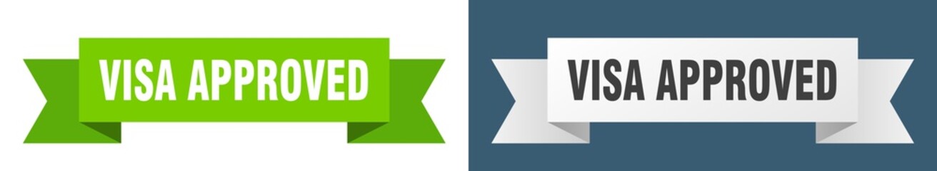 visa approved ribbon. visa approved isolated paper sign. banner