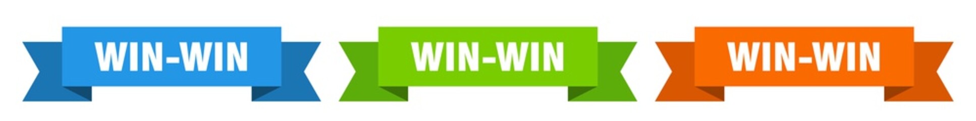 Fototapeta premium win-win ribbon. win-win isolated paper sign. banner