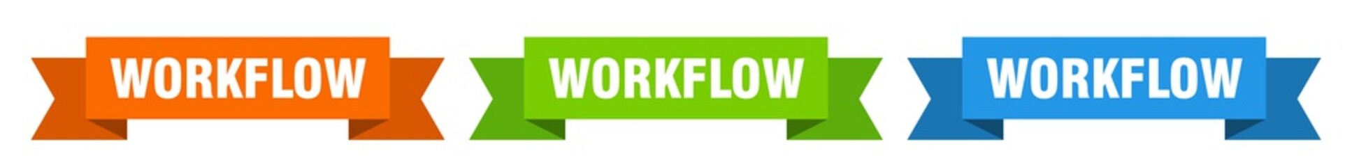 Fototapeta premium workflow ribbon. workflow isolated paper sign. banner