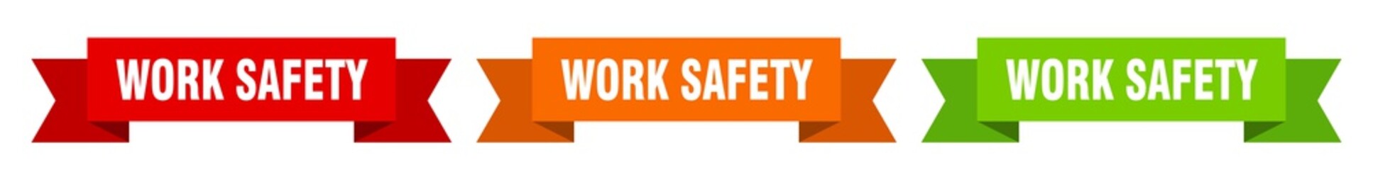 work safety ribbon. work safety isolated paper sign. banner