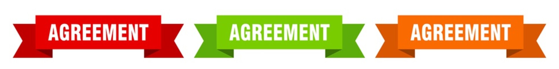 agreement ribbon. agreement isolated paper sign. banner