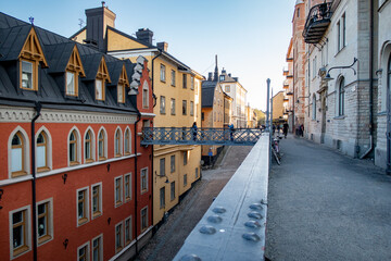 Naklejka na ściany i meble Sunny Stockholm Capital of Sweden in Spring streets