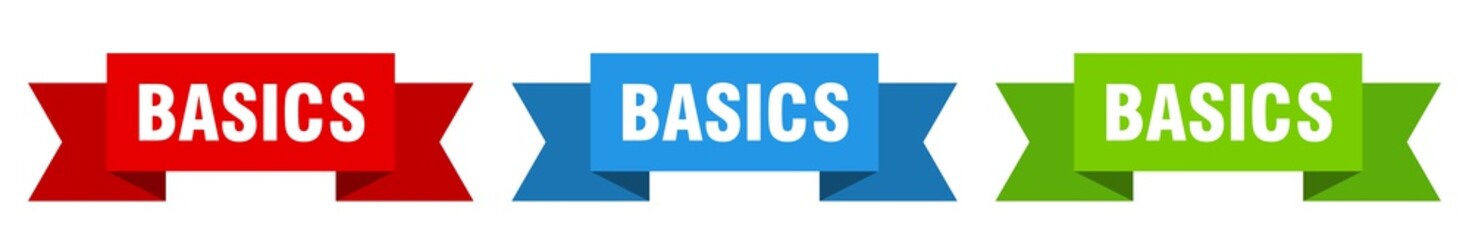 basics ribbon. basics isolated paper sign. banner