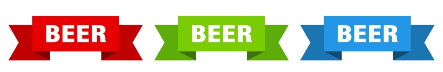 beer ribbon. beer isolated paper sign. banner
