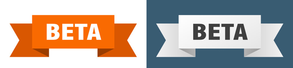 beta ribbon. beta isolated paper sign. banner