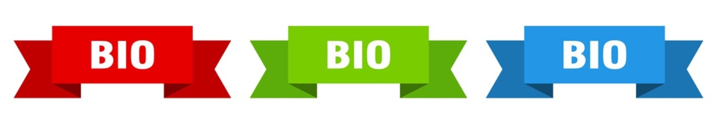bio ribbon. bio isolated paper sign. banner