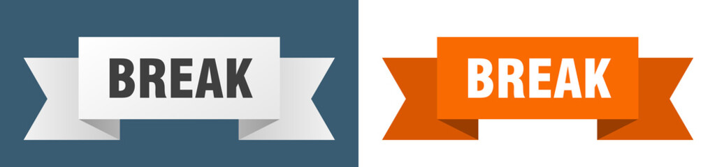 break ribbon. break isolated paper sign. banner