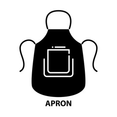 apron symbol icon, black vector sign with editable strokes, concept illustration
