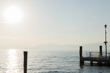 Fototapeta premium Pier in Lazise am Gardasee