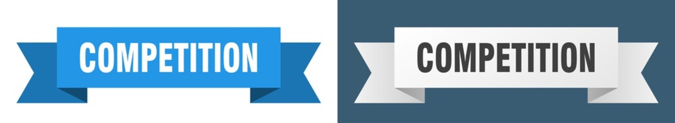 competition ribbon. competition isolated paper sign. banner