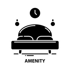 amenity icon, black vector sign with editable strokes, concept illustration