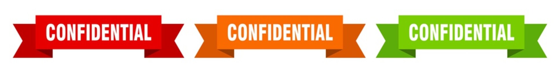confidential ribbon. confidential isolated paper sign. banner