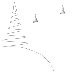 Christmas background with tree drawing, vector illustration	