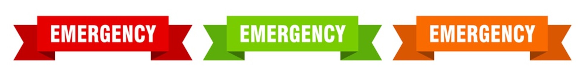 emergency ribbon. emergency isolated paper sign. banner