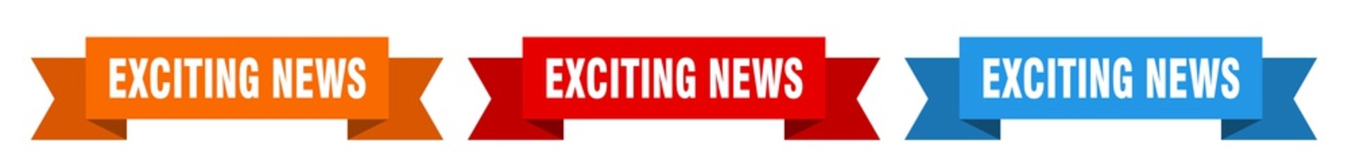 exciting news ribbon. exciting news isolated paper sign. banner