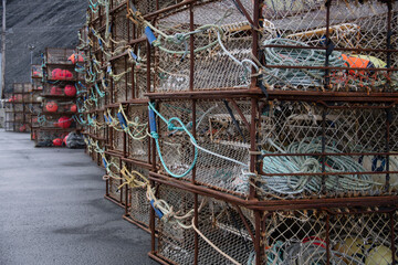 lobster pots on the dock