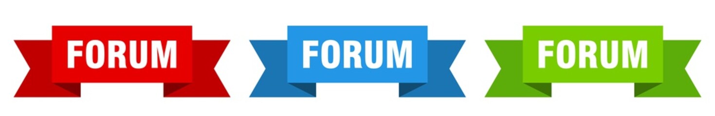 forum ribbon. forum isolated paper sign. banner