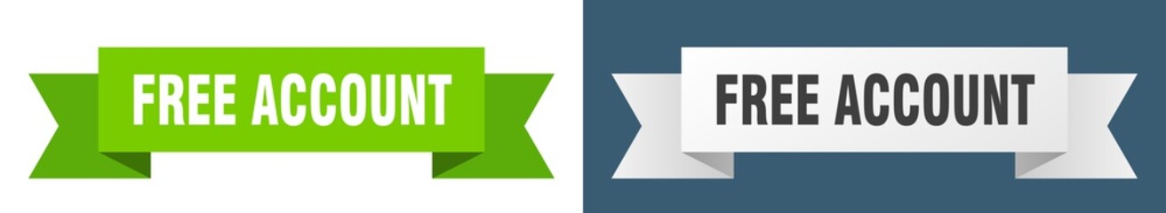 free account ribbon. free account isolated paper sign. banner