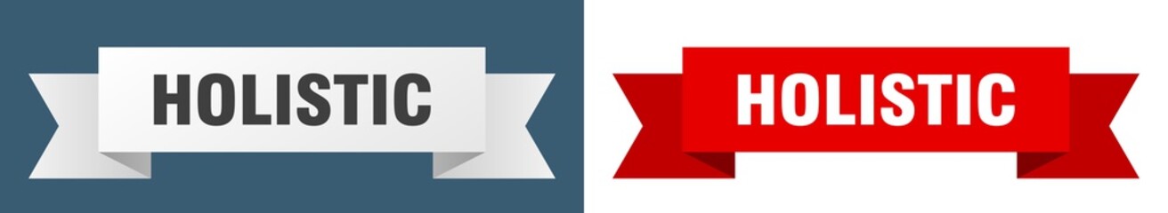 holistic ribbon. holistic isolated paper sign. banner