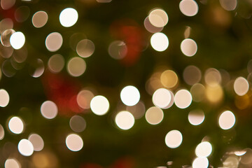 Obraz premium Bokeh from defocused Christmas tree lights