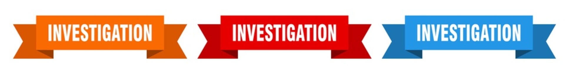 investigation ribbon. investigation isolated paper sign. banner